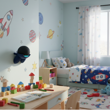 Amazon Echo Dot 5 Space Drone seinäkiinnike