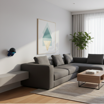 Amazon Echo Dot 5 Space Drone seinäkiinnike